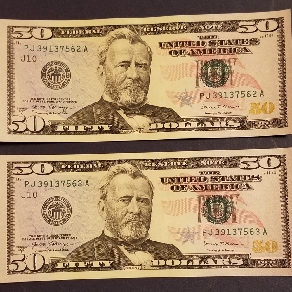 US Fifty Dollar Bills